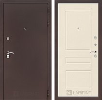 LABIRINT Входная металлическая дверь CLASSIC антик медь панель №3 кремовый soft